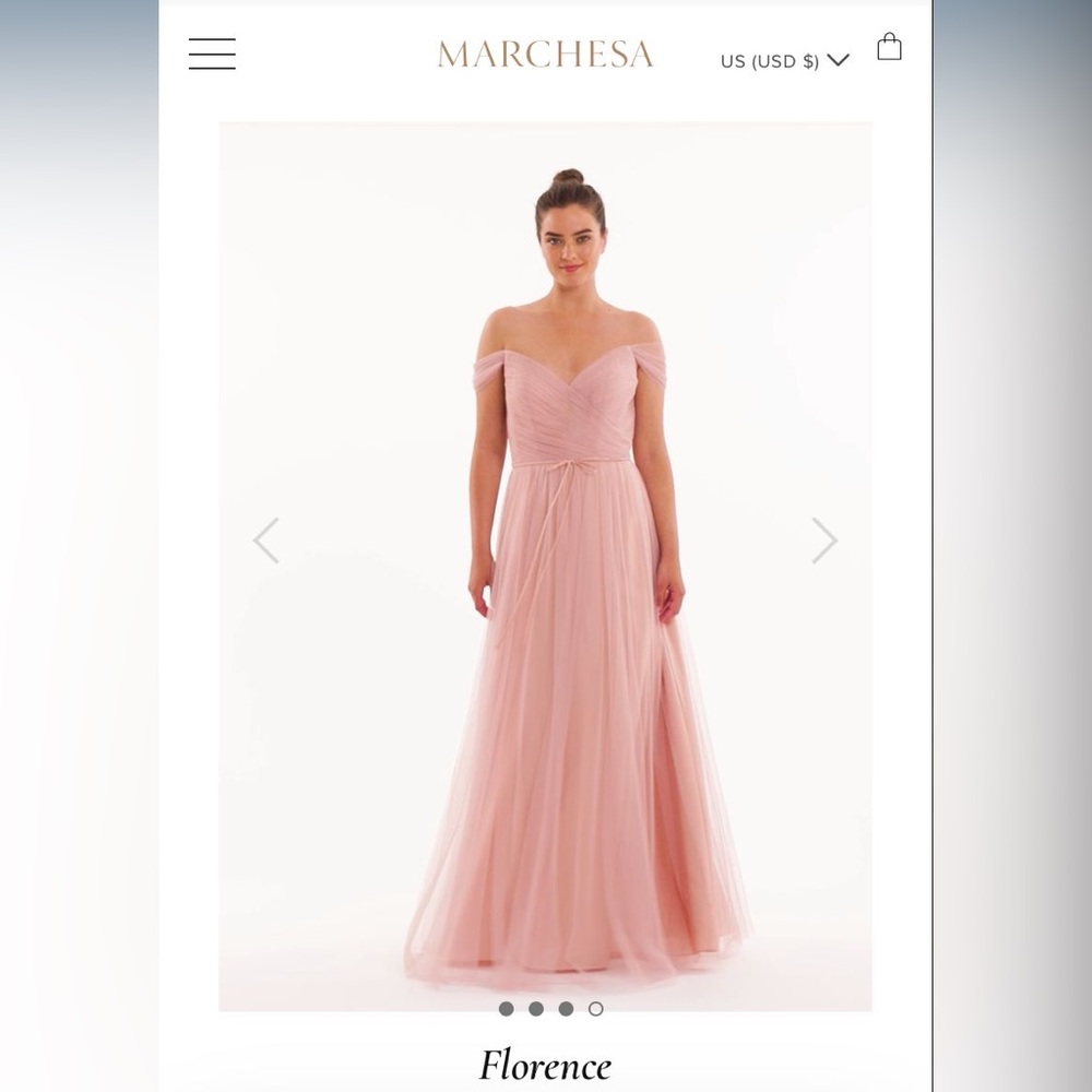Marchesa Notte Bridesmaids Florence Blush Gown Sold Out Online Worn Once